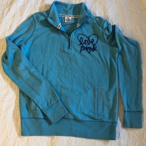 PINK Victoria’s Secret pull over teal sweatshirt